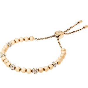 Michael Kors beaded Pave slider bracelet (Gold)